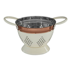 Prescott Small Cream And Copper Colander