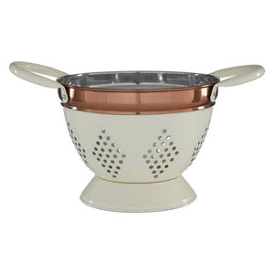 Prescott Small Cream And Copper Colander