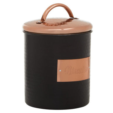 Prescott Biscuits Canister In Black And Copper