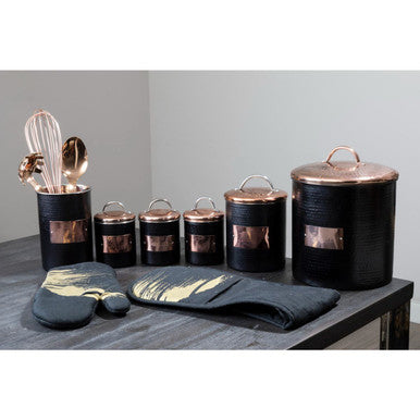 Prescott Biscuits Canister In Black And Copper