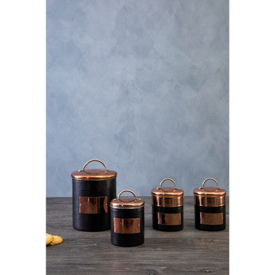 Prescott Biscuits Canister In Black And Copper