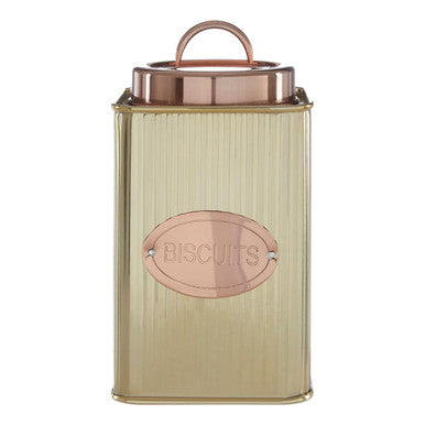 Prescott Square Biscuits Canister In Gold