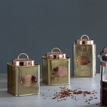Prescott Square Biscuits Canister In Gold