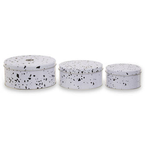 Speckled Set Of 3 Cake Storage Tins