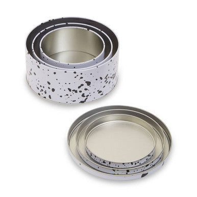 Speckled Set Of 3 Cake Storage Tins