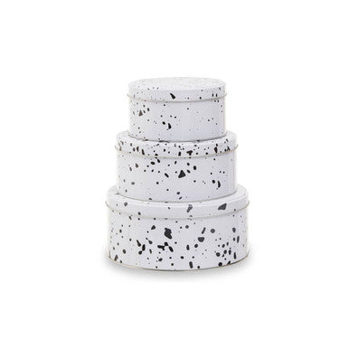 Speckled Set Of 3 Cake Storage Tins