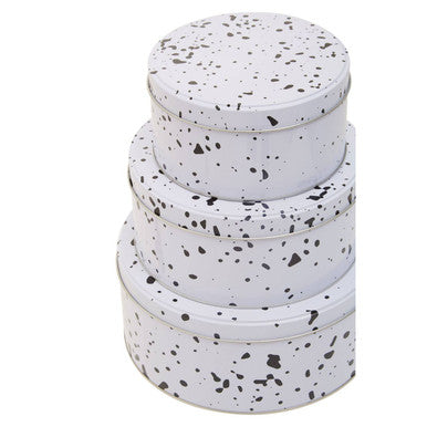 Speckled Set Of 3 Cake Storage Tins