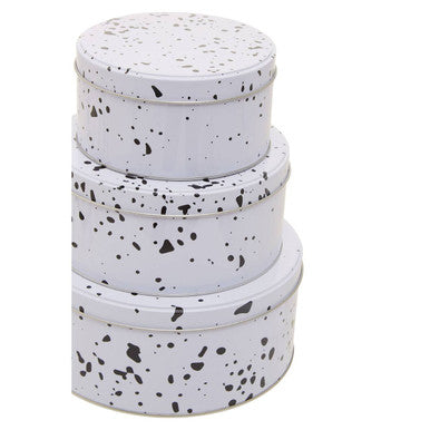 Speckled Set Of 3 Cake Storage Tins