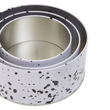 Speckled Set Of 3 Cake Storage Tins