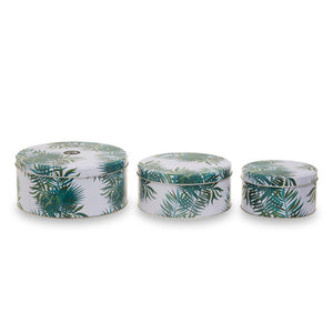 Winter Palm Cake Storage Tins Set Of 3