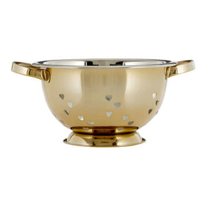 Hearts Design Gold Colander | Hollis