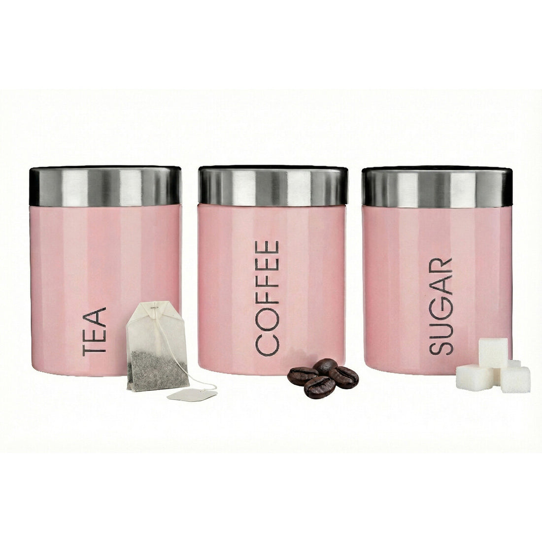 Liberty Light Pink Enamel Canisters