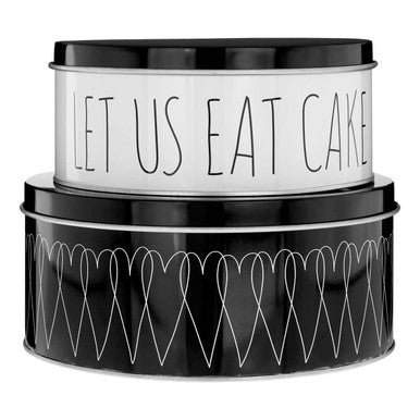 Paice Heartlines Cake Storage Tins Set Of 2