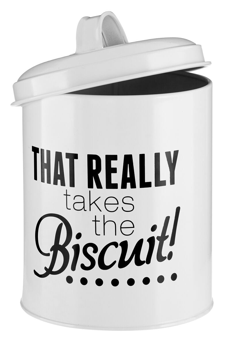 Pun And Games White Biscuit Canister