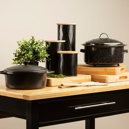 Rhombus Black Large Storage Canister