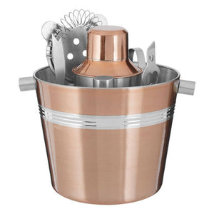 7 Piece Bar Set in Rose Gold Finish | Mixology
