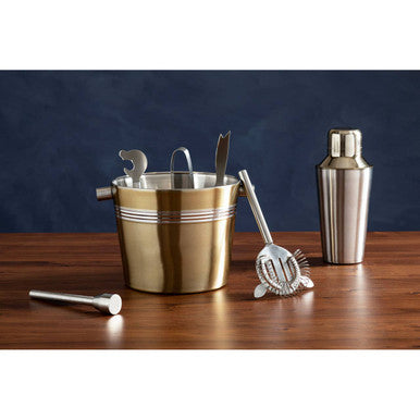 7Pc Bar Set With Brushed Gold Finish