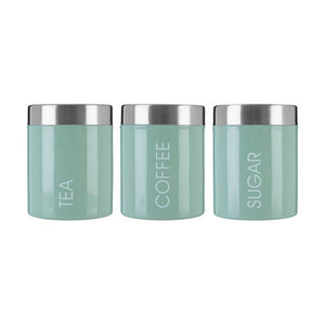 Liberty Set Of 3 Pistachio Enamel Canisters