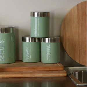 Set of 3 Pistachio Enamel Canisters | Liberty
