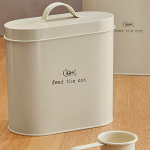 Adore Pets Cream Cat Food Storage Bin with Scoop 2.8 Litre
