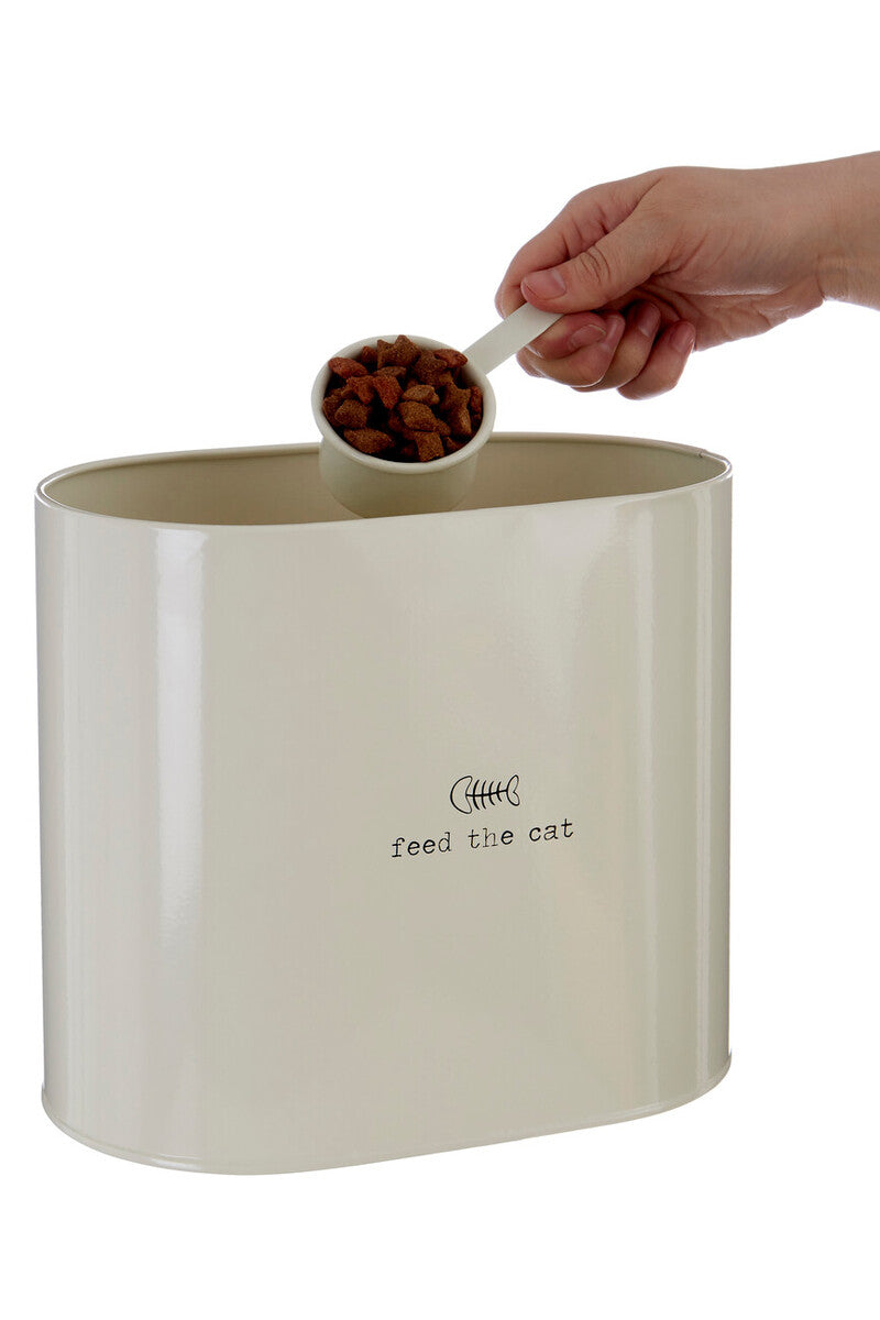 Adore Pets 6.5Ltr Cream Cat Food Storage Bin with Scoop