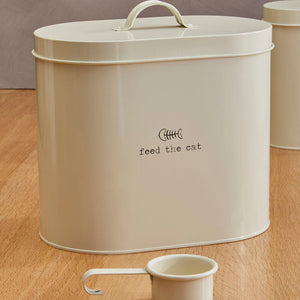 Adore Pets Cream Cat Food Storage Bin with Scoop 6.5 Litre