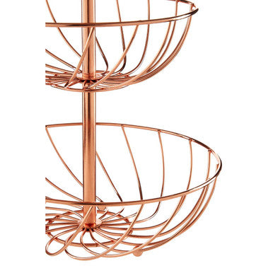 Kuper 3 Tier Rose Gold Finish Fruit Basket