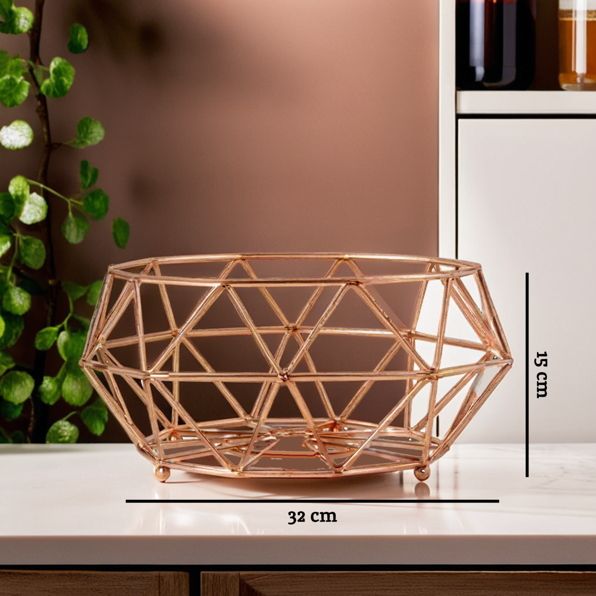 Vertex Copper Finish Fruit Basket