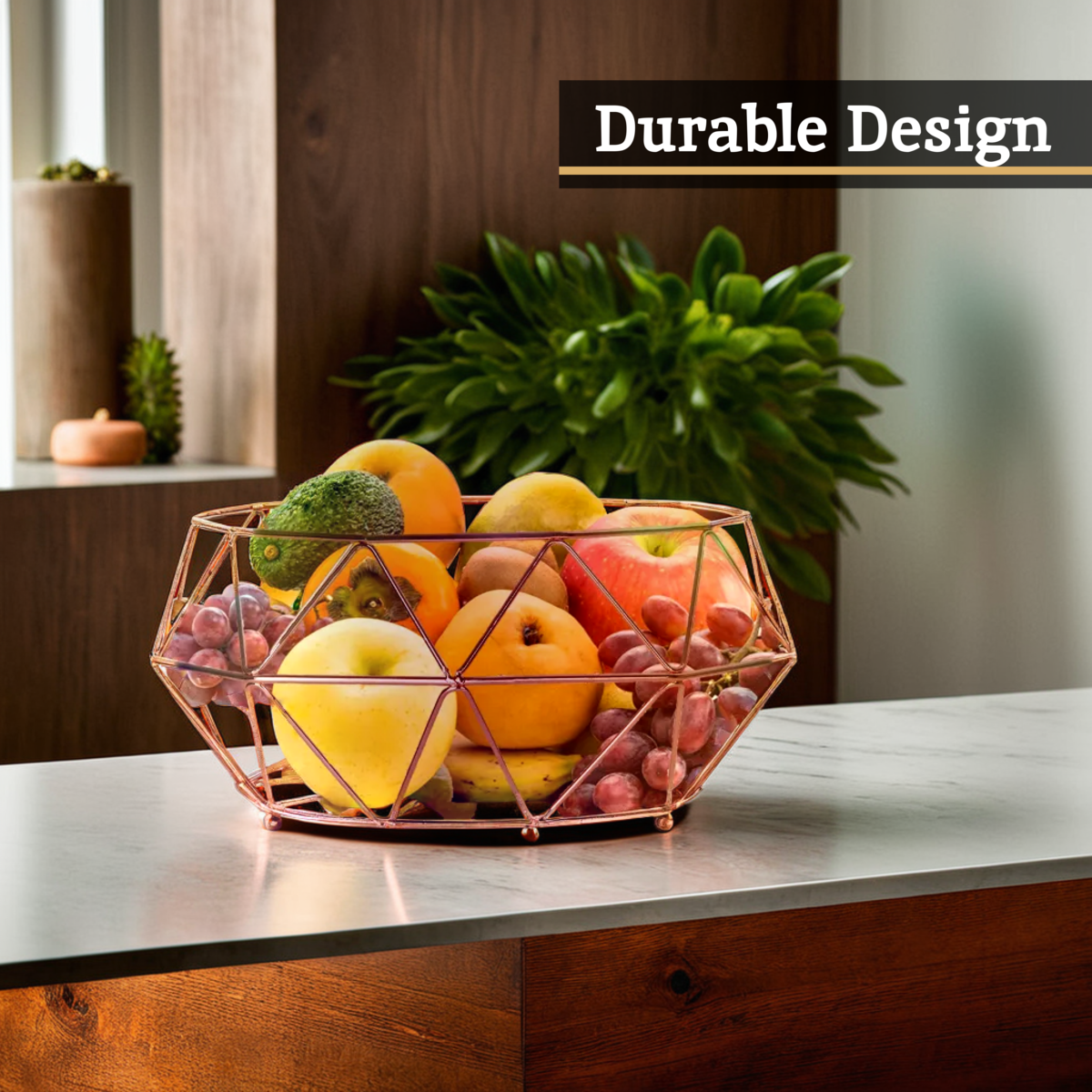 Vertex Copper Finish Fruit Basket