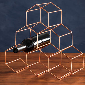 6 Bottle Copper Finish Wine Rack | Vertex