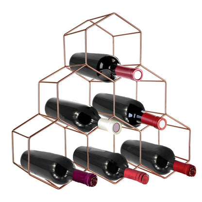 Vertex 6 Bottle Copper Finish Wine Rack