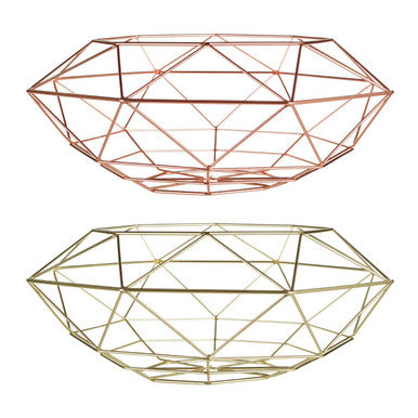 Vertex Copper Finish Wide Fruit Basket