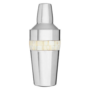 Silver Cocktail Shaker with Mother of Pearl Inlay | Mixology
