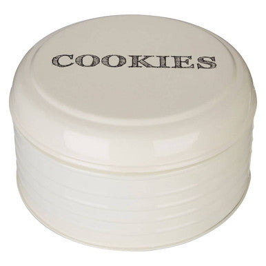 Sketch Cream Finish Round Biscuit Tin