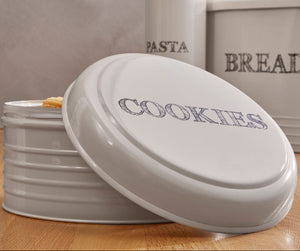Sketch Cream Finish Round Biscuit Tin