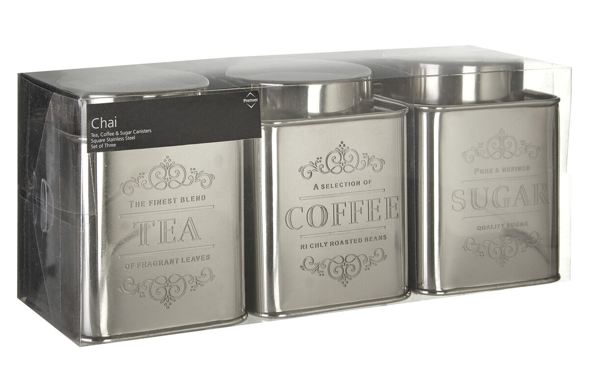 Chai Stainless Steel Tea Coffee and Sugar Set