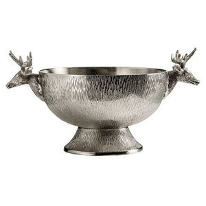 Stag Nickel Finish Punch Bowl