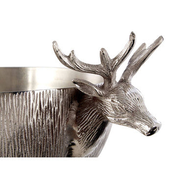 Stag Nickel Finish Punch Bowl