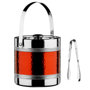 Red Ice Bucket with Tongs | Mixology