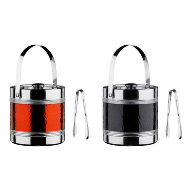 Black Ice Bucket With Tongs