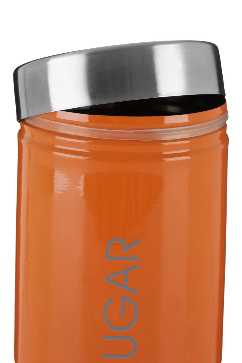 Orange Enamel Sugar Canister