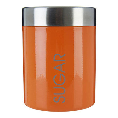Orange Enamel Sugar Canister
