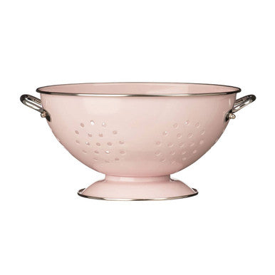 Pastel Pink Enamel Retro Colander
