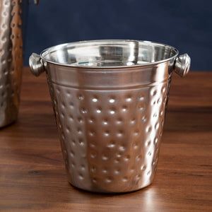 Hammered Effect Stainless Steel Ice Bucket | Mixology