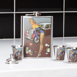 Pinup Hip 8Oz 4 Cups Flask Set | Bonnet