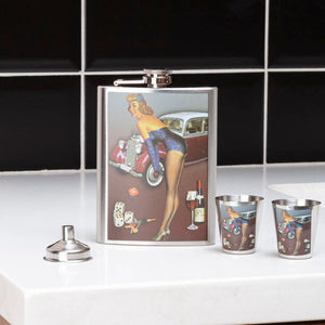 Pinup Hip 8Oz 2 Cups Flask Set | Bonnet