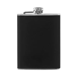 Black Leather Effect Stainless Steel Hip Flask Set | Black Hip Flask