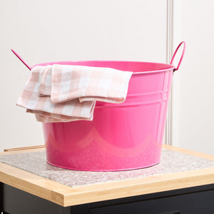 Pink Metal Bucket | Rhombus