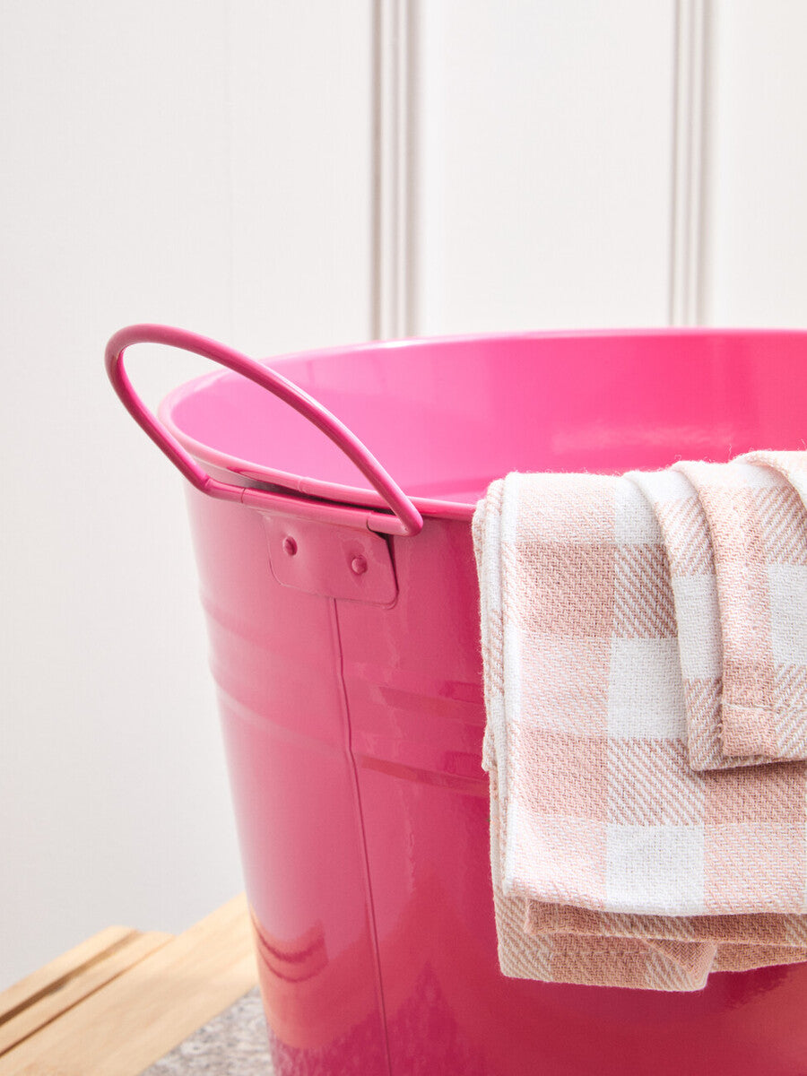 Rhombus Pink Metal Bucket