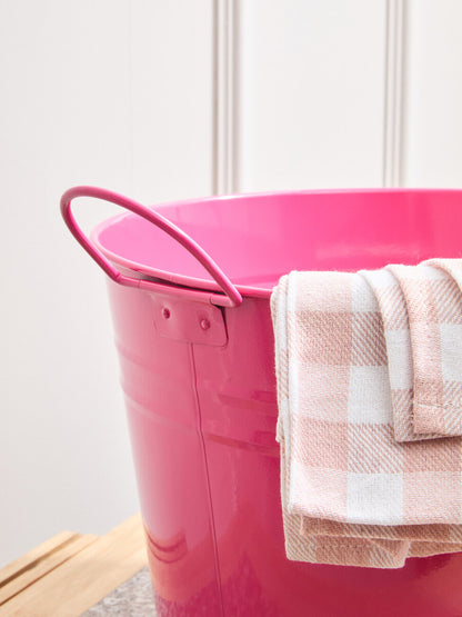 Rhombus Pink Metal Bucket
